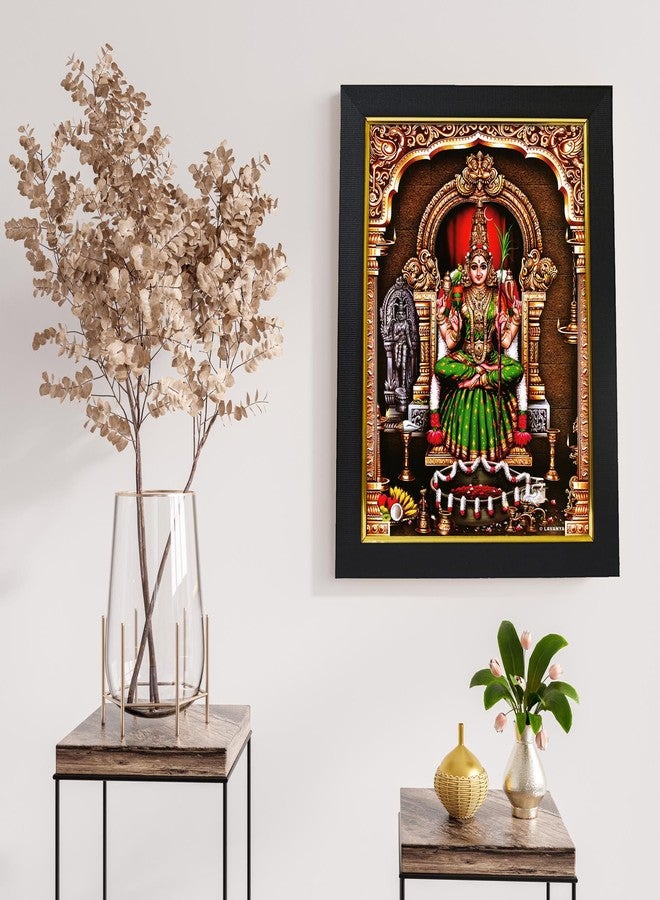 101Temples - Goddess Kamakshi Amman Wooden Photo Frame | Kamatchi | Ambal | Parvati Devi | Mata | Adi Shakti | Shaktism | Kanchi | Lalitha Tripura Sundari | 1 Piece | 10 x 13 | Matt Finish | Wood - Image 4